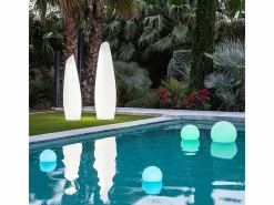 Newgarden Bola de luz exterior Buly 30 cm Solar + recarga eléctrica (+ Flotante) Blanco Clearance