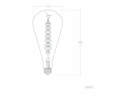 Ledkia Bombilla Filamento LED E27 8W 800 lm ST115 Ámbar No Flicker 2200K Súper Cálido Blanco