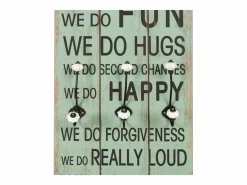 Garden Furniture Borghild Perchero de pared HAPPY LOVE con 6 ganchos 120x40 cm Multicolor Clearance