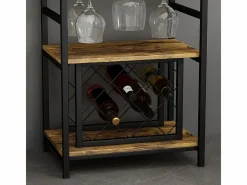 Vicco Botellero|Accesorios Para Vino Y Bar|Botellero roble rústico 50x35x100 vela