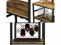 Vicco Botellero|Accesorios Para Vino Y Bar|Botellero roble rústico 50x35x100 vela