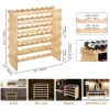 Botellero Apilable SucceBuy para 48 Botellas, Estante de Exhibición de Madera de Bambú de 6 Niveles Online