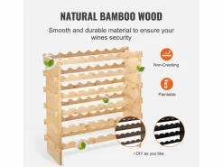 Botellero Apilable SucceBuy para 48 Botellas, Estante de Exhibición de Madera de Bambú de 6 Niveles Online