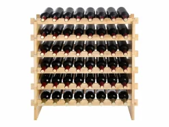 Botellero Apilable SucceBuy para 48 Botellas, Estante de Exhibición de Madera de Bambú de 6 Niveles Online