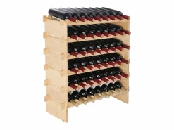 Botellero Apilable SucceBuy para 48 Botellas, Estante de Exhibición de Madera de Bambú de 6 Niveles Online