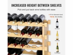 Botellero de Bambú SucceBuy de 8 Niveles para 72 Botellas, Apilable y Modular.^ Discount