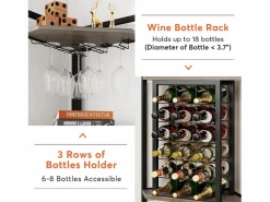 Tribesigns Botellero|Accesorios Para Vino Y Bar|Botellero de esquina con soporte para copas y estantes,