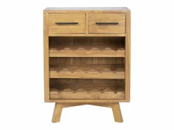 OZAIA Botellero|Accesorios Para Vino Y Bar|Botellero de madera de mindi, 15 botellas, ancho 60 x fondo 35 x alto 80 cm, AVEIRO