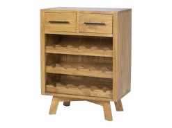OZAIA Botellero|Accesorios Para Vino Y Bar|Botellero de madera de mindi, 15 botellas, ancho 60 x fondo 35 x alto 80 cm, AVEIRO
