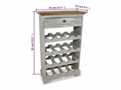Botellero|Accesorios Para Vino Y Bar|Botellero de madera maciza reciclada 55x23x85 cm ES665872