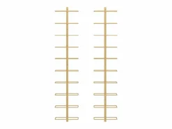 Botellero de pared para 10 botellas 2 unidades metal ES311299 Dorado