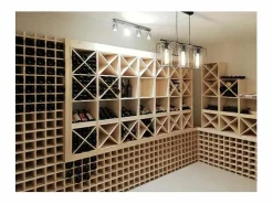 Jardindeco Botellero de pino macizo para 36 botellas Beige Discount