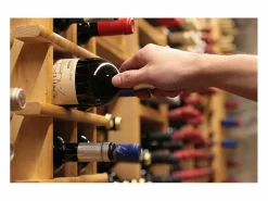 Jardindeco Botellero de pino macizo para 36 botellas Beige Discount