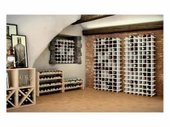 Jardindeco Botellero de pino macizo para 36 botellas Beige Discount