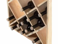 Botellero Loreo rejilla de madera marrón claro 2 piezas New