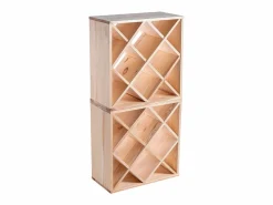 Botellero Loreo rejilla de madera marrón claro 2 piezas New