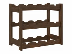 Botellero|Accesorios Para Vino Y Bar|Botellero para 12 botellas madera maciza de pino marrón ES103159