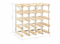 Botellero para 20 botellas de madera maciza de pino ES980642 Beige Discount