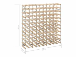 Botellero para 120 botellas de madera maciza de pino ES420967^ Outlet