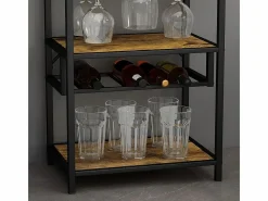 Vicco Botellero|Accesorios Para Vino Y Bar|Botellero roble rústico 50x35x100 vela