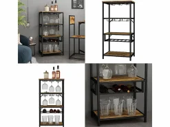 Vicco Botellero|Accesorios Para Vino Y Bar|Botellero roble rústico 50x35x100 vela