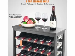 Botellero SucceBuy de Bambú Modular de 7 Niveles para 42 Botellas con Estante de Exhibición de Sobremesa Best