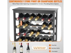 Botellero SucceBuy de Bambú Modular de 7 Niveles para 42 Botellas con Estante de Exhibición de Sobremesa Best