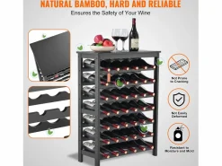 Botellero SucceBuy de Bambú Modular de 7 Niveles para 42 Botellas con Estante de Exhibición de Sobremesa Best