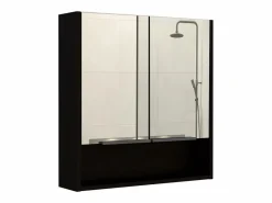 TuHome Mueble De Pared Para Baño|Botiquin Jaspe en Melamina, con espejos , 62.48 cm X 59.94 cm X 13.97 cm ,