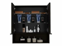 TuHome Mueble De Pared Para Baño|Botiquin Jaspe en Melamina, con espejos , 62.48 cm X 59.94 cm X 13.97 cm ,