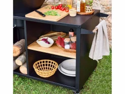 Sweeek Barbacoa|Brasero barbacoa 80cm + carrito con espacios de almacenamiento