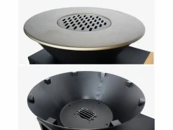 Sweeek Barbacoa|Brasero barbacoa 80cm + carrito con espacios de almacenamiento