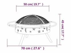 vidaxl Brasero|Brasero con atizador acero XXL 70 cm