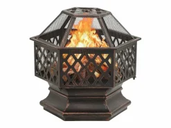 vidaxl Brasero con atizador acero 62x54x56 cm Marru00f3n Clearance