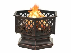 vidaxl Brasero con atizador acero 62x54x56 cm Marru00f3n Clearance