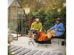 ECD Germany Brasero de acero basero con 3 patas para barbacoa Ø 55 x 24 cm Negro Outlet