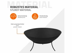 ECD Germany Brasero de acero basero con 3 patas para barbacoa Ø 50 x 24 cm Negro