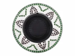 vidaxl Brasero de mosaico cerámica 68 cm Verde Outlet