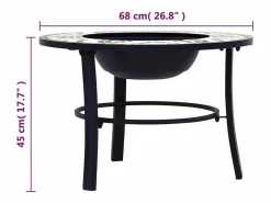 vidaxl Brasero de mosaico cerámica 68 cm Verde Outlet
