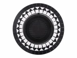 vidaxl Brasero de mosaico cerámica y blanco 68 cm Negro