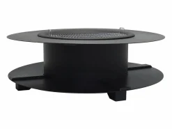 Brasero plancha grill con estante de leña, Ancho 120 x Prof. 120 x Alt. 40 cm, BARCENA^Vente-unique