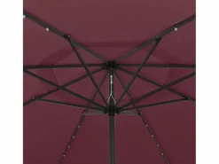 Garden Furniture Sombrilla|Brintir Sombrilla de jardín con luces LED rojo burdeos 400 cm