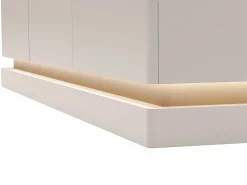Vente-unique Buffet 3 puertas con LEDs en MDF - Beige y efecto mármol blanco - DEVIKA Beige / Blanco Clearance
