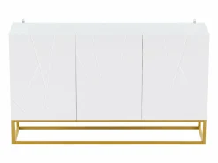 Buffet brillante moderno - 3 puertas con 3 estantes ajustables - 130x36x76 cm -^ModernLuxe Best