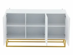 Buffet brillante moderno - 3 puertas con 3 estantes ajustables - 130x36x76 cm -^ModernLuxe Best