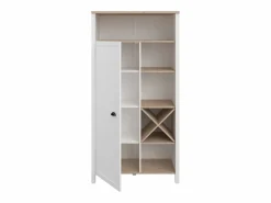 Buffet Cocina Coper Botellero 1 Puerta 9 Estantes /Roble 95x185 cm Blanco Clearance