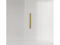 ModernLuxe Buffet de cocina 120×35×167 cm - con iluminación LED - 1 cajón y 5 puertas - estantes ajustables - Blanco New