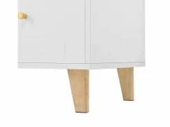 ModernLuxe Aparador De Cocina|Buffet de cocina moderno 120x40x184cm - con toma de corriente y portacopas de vino - con 3 cajones y 5 puertas -