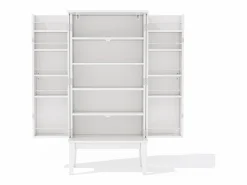ModernLuxe Buffet de cocina 59x30x120cm - 2 puertas de almacenamiento con estantes - estilo retro - Blanco Outlet