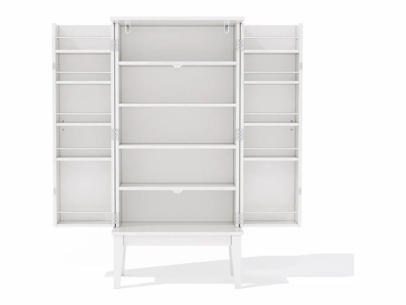 ModernLuxe Buffet de cocina 59x30x120cm - 2 puertas de almacenamiento con estantes - estilo retro - Blanco Outlet